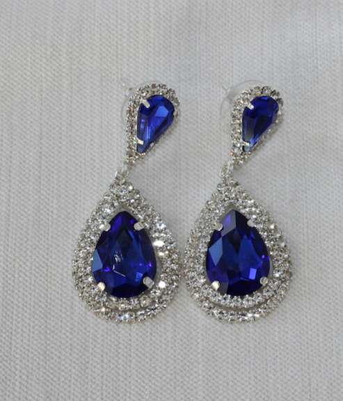 Sapphire Color  Fashion  Design Earrings