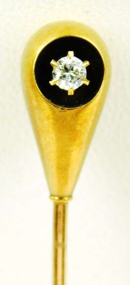 Antique 14K Gold Diamond Stick Pin