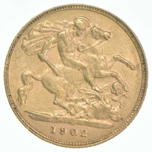 1902 Great Britain Gold Half Sovereign .1178 AGW