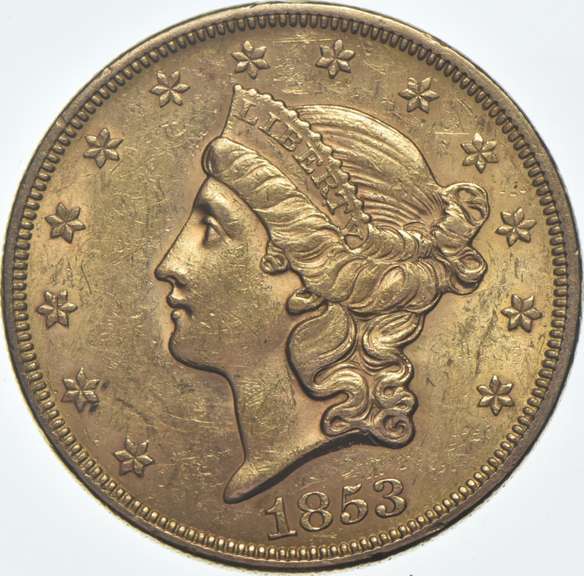 1853 $20 Liberty Head Gold Double Eagle