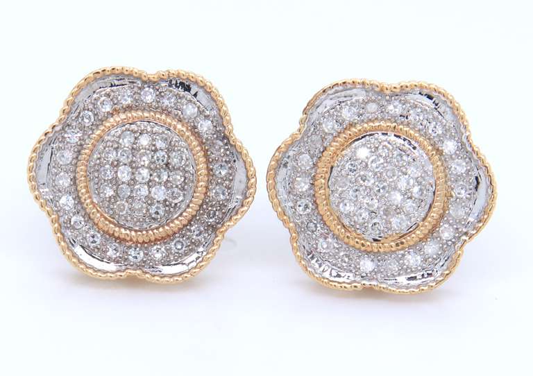 Fabulous Yellow Gold Diamond Earrings