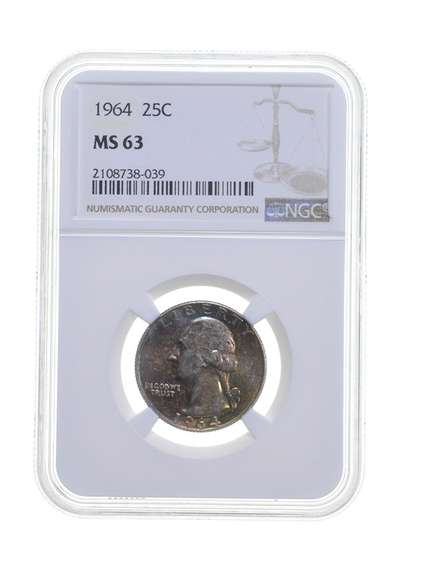MS63 1964 Washington Quarter - Graded NGC