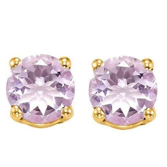 1.00 CT PINK AMETHYST 10KT SOLID GOLD EARRINGS STUD