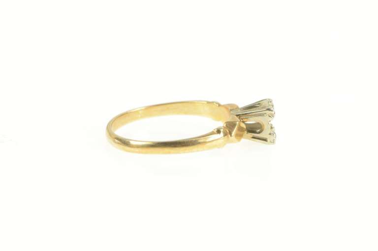14K Yellow Gold Vintage NOS 1950's 3.5mm Engagement Setting Ring