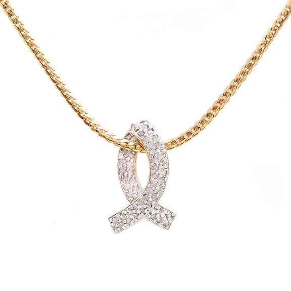 Plated 18KT Yellow Gold 0.45ctw Diamond Pendant with Chain