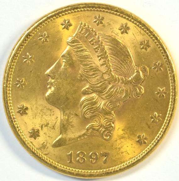 Fresh Choice BU 1897-S US $20 Liberty Gold Piece. Nice