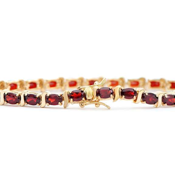 Plated 18KT Yellow Gold 10.50ctw Garnet Bracelet