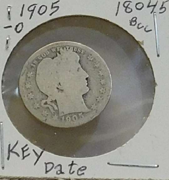 1905-O Barber Quarter circ Key Date