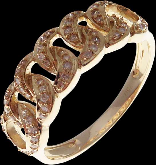 Chic 18kt Yellow Gold Diamond Chain Band