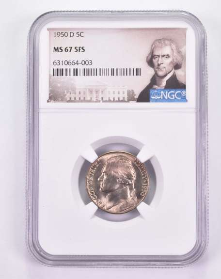 MS67 5FS 1950-D Jefferson Nickel - Graded NGC