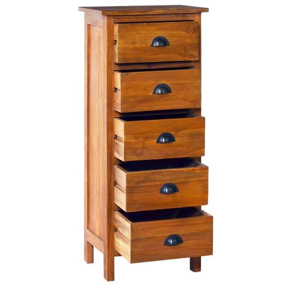 Rustic Solid Teak Wood Natural Oil Finish Cabinet