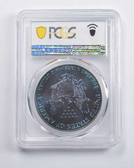 MS67 1993 American Silver Eagle PCGS Insane Color