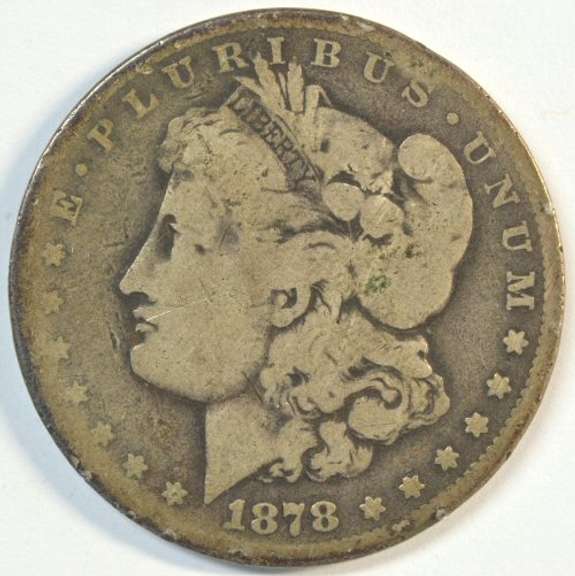 Key date 1878-CC Morgan Silver Dollar. Scarce 'CC'