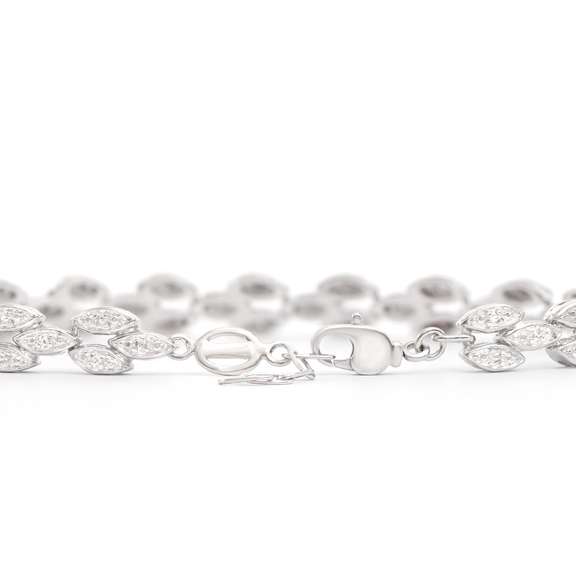 Plated Rhodium Diamond Bracelet