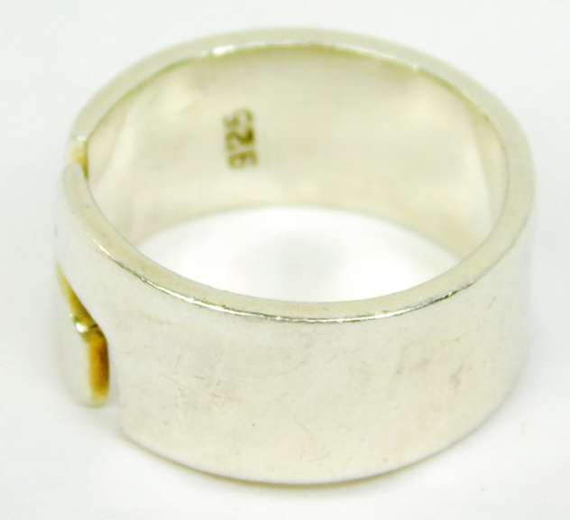 Wide Solid Sterling Silver Band, Size 9.5