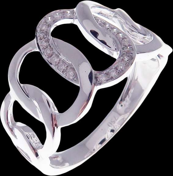 High-Class 18k White Gold Chained Diamond Ring