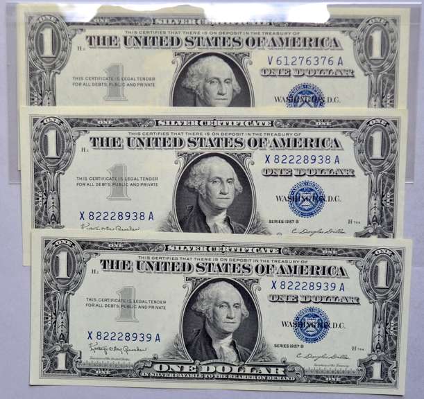 10 CH CU $1 1957B Silver Certificates