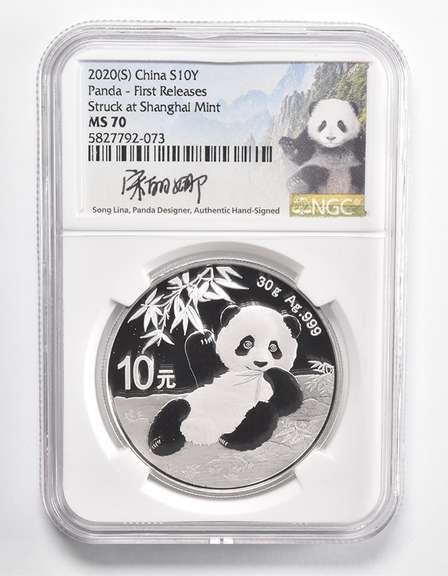 MS70 2020 (S) China 10 Yuan Silver Panda First Releases Signed - NGC