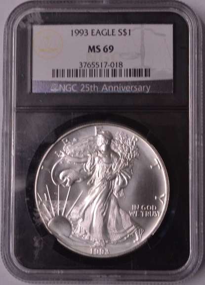 1993 American Silver Eagle NGC MS69