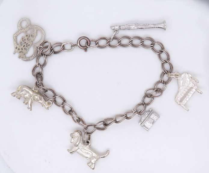 Vinateg Sterling Silver Bracelet with Charms