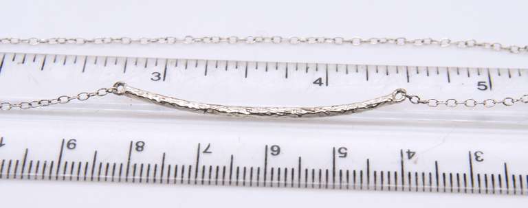 Vintage Sterling Silver Bar Pendant on Chain Necklace