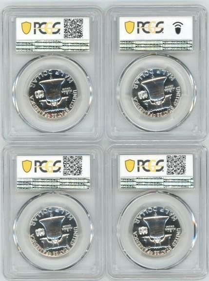 4 Superb PCGS PR67 graded 1962 Franklin Half Dollars