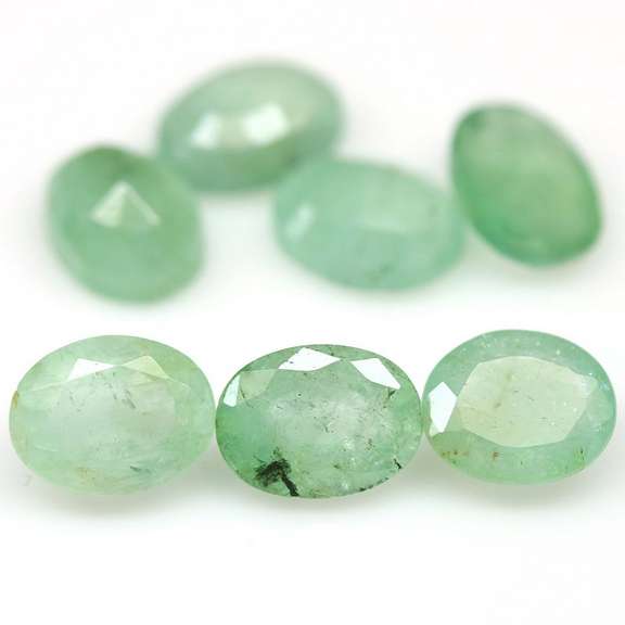 Bright mint green 8.31ct set of Zambian Emeralds