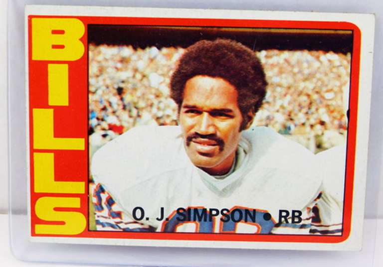 O.J. Simpson, Bills 1972 Topps Football Card