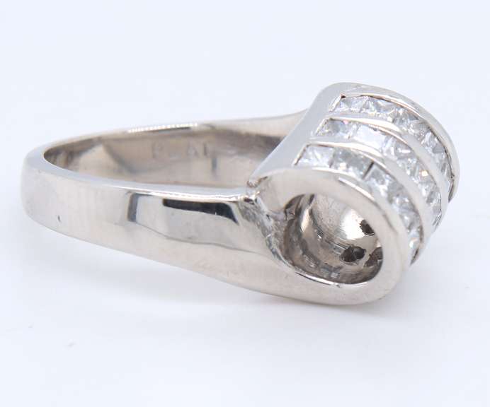 Dreamy Platinum Channel Set Loop Diamond Ring