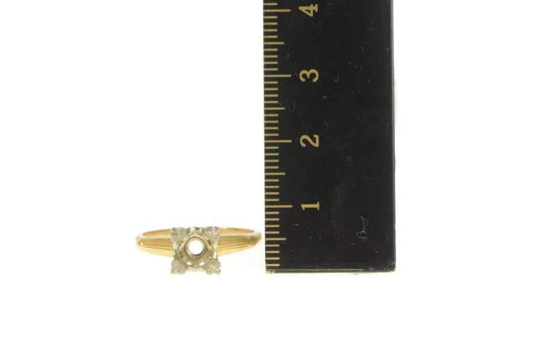 14K Yellow Gold 5.4mm Vintage NOS 1950's Engagement Setting Ring