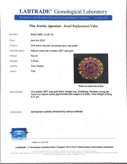 Romantic Ruby Cluster 18k Rose Gold Ring