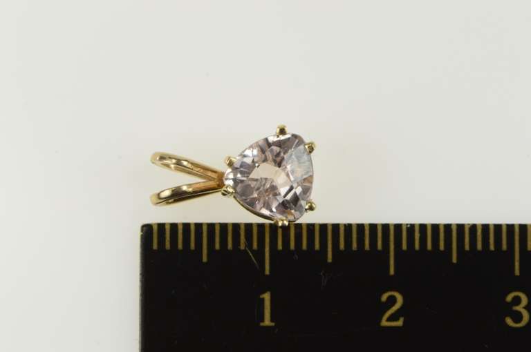 14K Yellow Gold Trillion Solitaire Classic Simple CZ Pendant