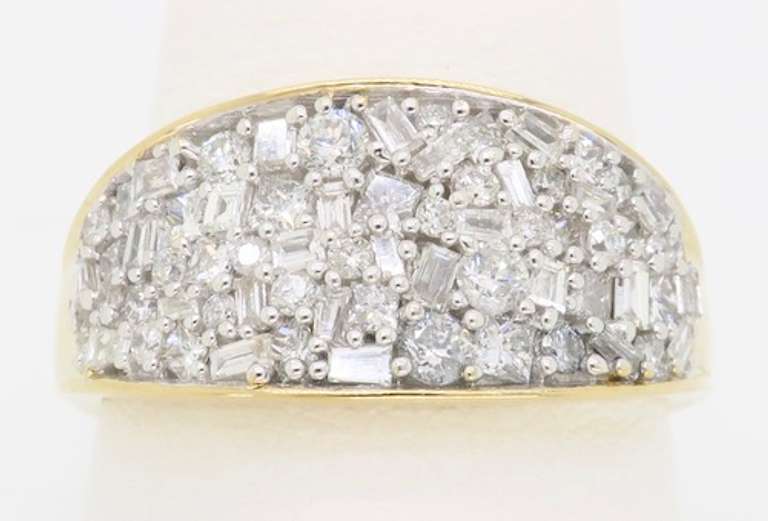 Mixed Cut Diamond Cluster Ring