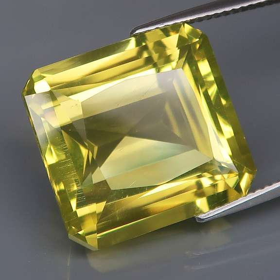 Bright! 18.83ct emerald cut lemon yellow Citrine