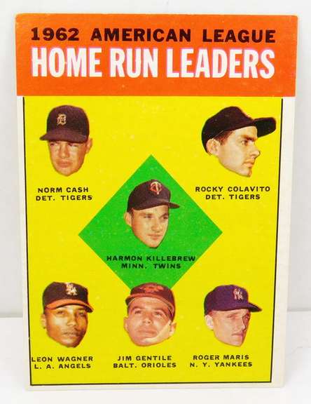 1962 American League Home Run Leaders Baseball Card