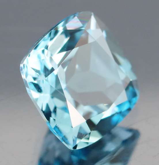 Vivid! 7.14ct cushion cut Swiss blue Topaz