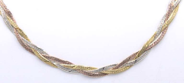 Vintage Italian Sterling Silver Braided Necklace