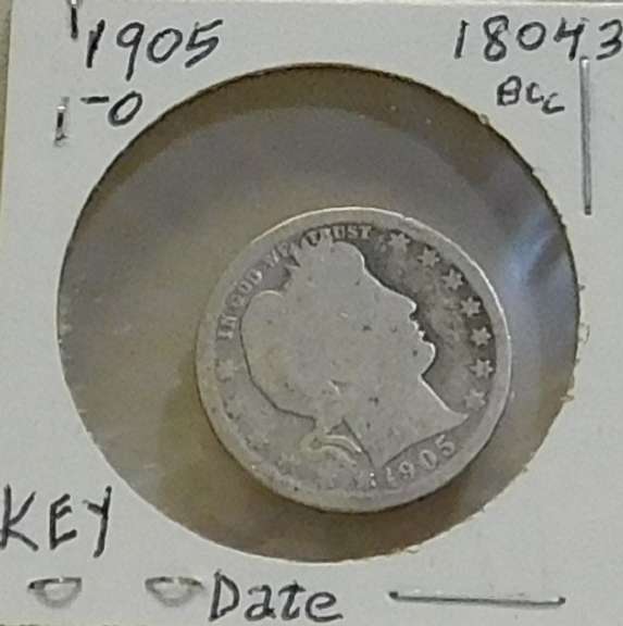 1905-O Barber Quarter circ Key Date