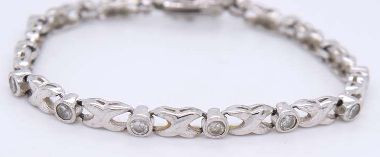 Vintage Sterling Silver Cubic Zirconia Bracelet