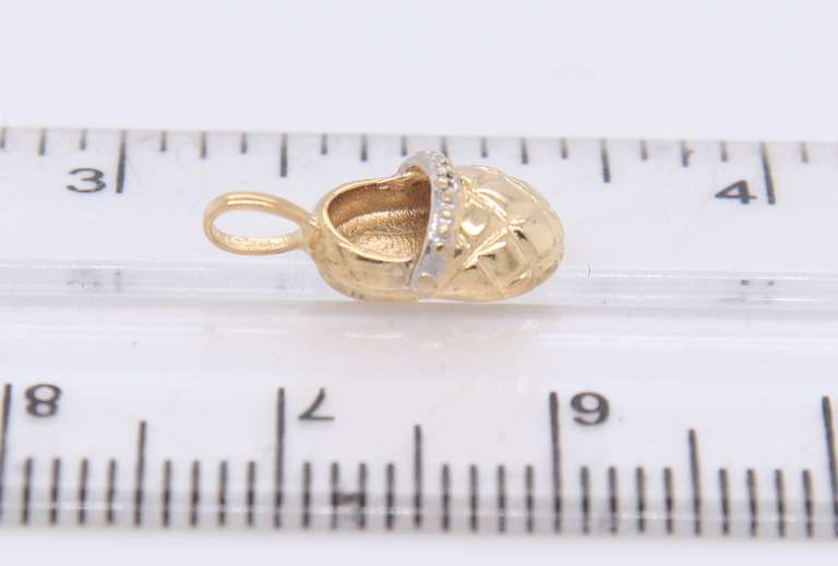 Cute Yellow Gold Baby Shoe Charm