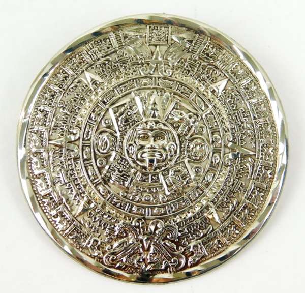 Vintage Big Ornate Sterling Mayan Pendant/Pin