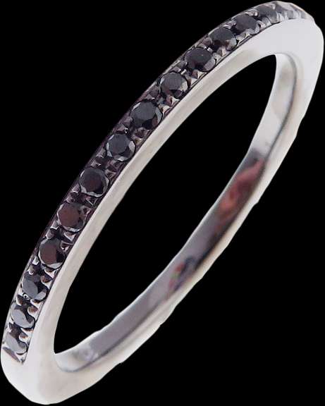 Haunting Dark 18k White Gold Black Diamond Set Ring