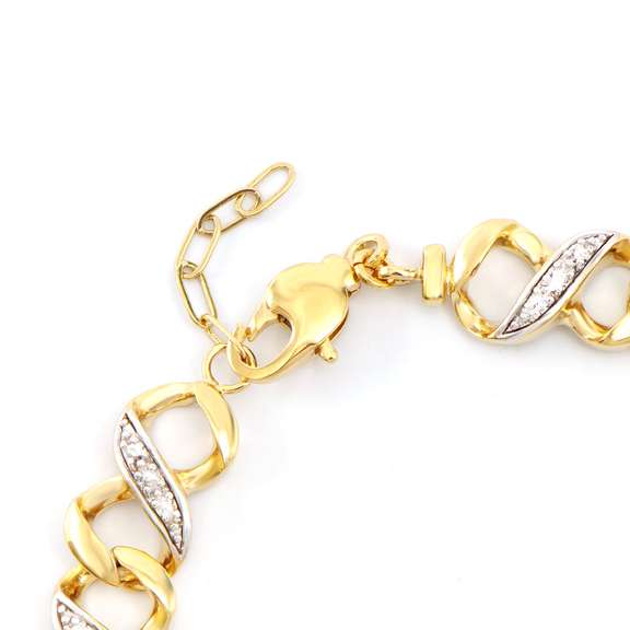 Plated 18KT Yellow Gold Diamond Bracelet