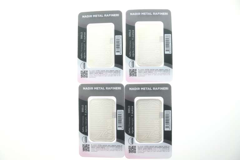 Four Set Pure .999 Silver Bars