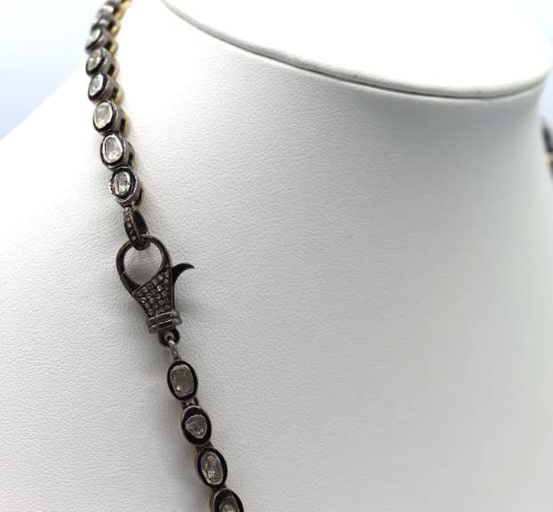 Gorgeous Mine Cut Diamond Necklace