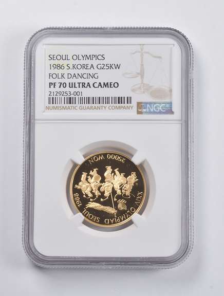 PF70UCAM 1986 South Korea 2500 Gold Won Folk Dancing Seoul Olympic NGC