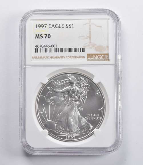 MS70 1997 American Silver Eagle NGC