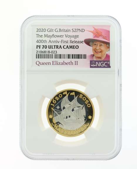 1620 Mayflower 2020 edition Pure Silver and Gold Plated Coin