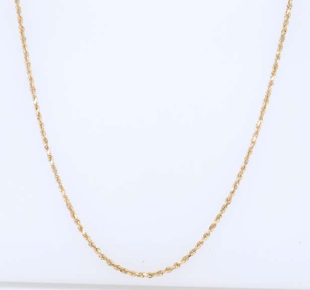 Simple Yellow Gold Rope Chain Necklace