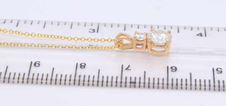Dazzling Yellow Gold Moissanite Stone Diamond Pendant on Chain